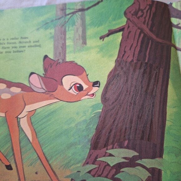 2 Disney Bambi 1984 Fragrant Forest 1975 Scratch Sniff Golden Vintage Book Lot - Picture 9 of 12